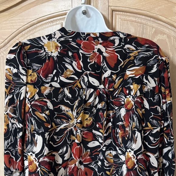 NEW Floral Print Women's Top - Black, Red, Yellow - Picture 7 of 16